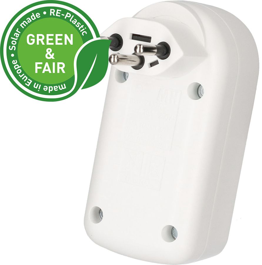 multi adaptateur ADAPT 2x type 13 blanc rotatif inter. Green+Fair