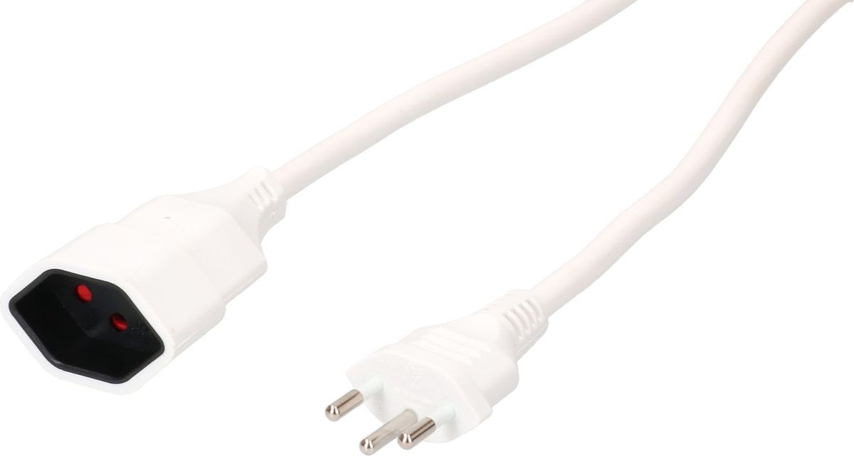 Rallonge TD H05VV-F3G1.5 10m blanc BS type 12 / type 13