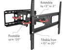support TV mural MOTION 5 noir inclinable/orientable jusqu'à 50kg
