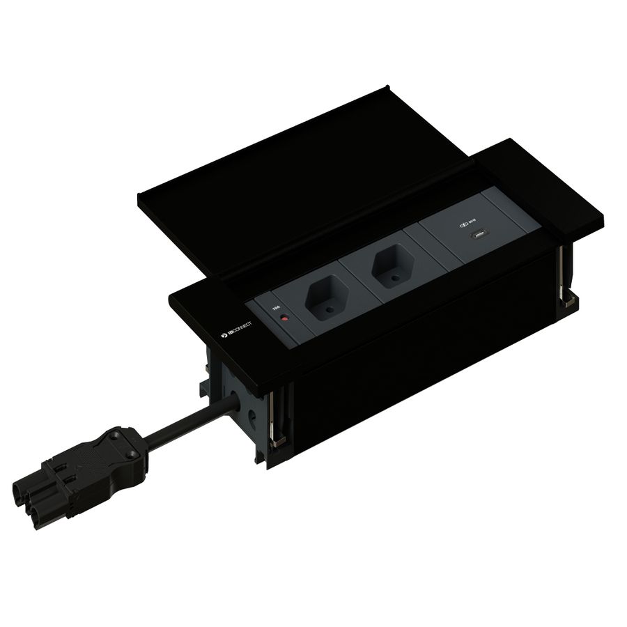 NEXO bloc multiprise noir 2x type 13 1x USB-C 60W