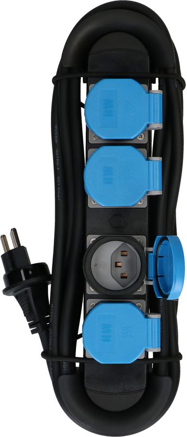 multiprise Construct Line 4x type 23 IP55 noir/bleu 5m