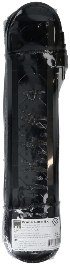 multiprise Prime Line 8x type 13 noir interrupteur 3m