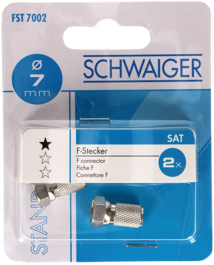 F-Stecker zum aufdrehen D=7mm 2 Stück