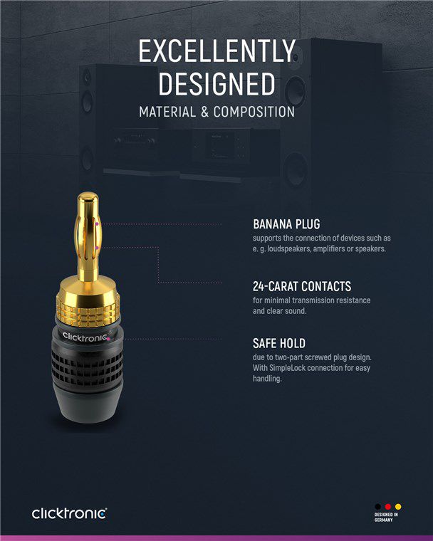 Clicktronic fiche banane or noir