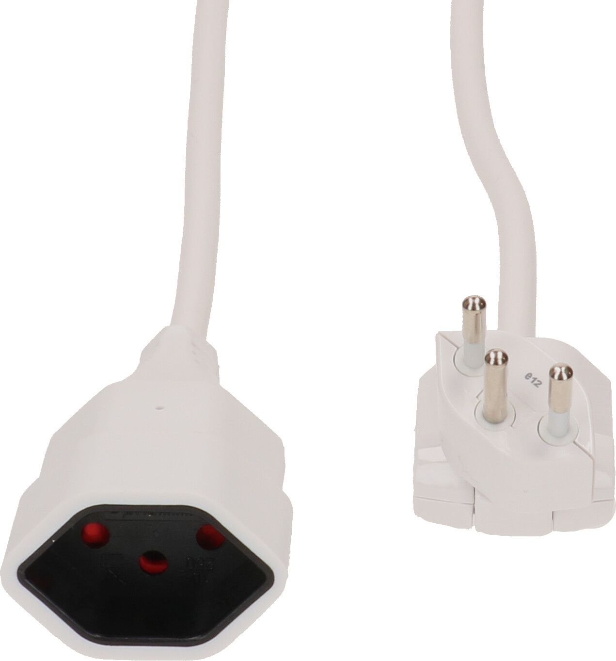 Rallonge TD H05VV-F3G1.0 0.5m blanc clip-clap type 12/type 13