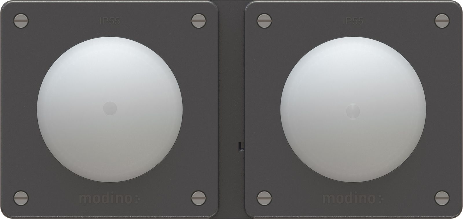 combinazione interru. s3 illu. / s3 illu. dim.2x1 AP exo IP55 ne