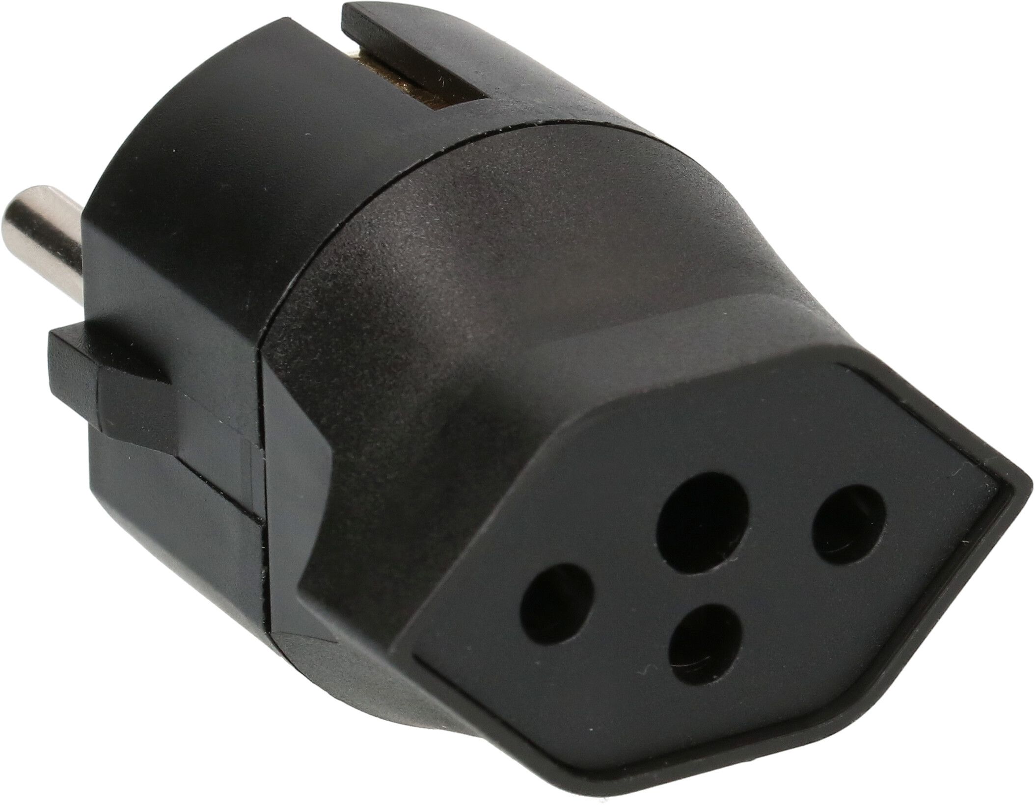adaptateur fixe Schuko / type 13 CEE 7/7 noir