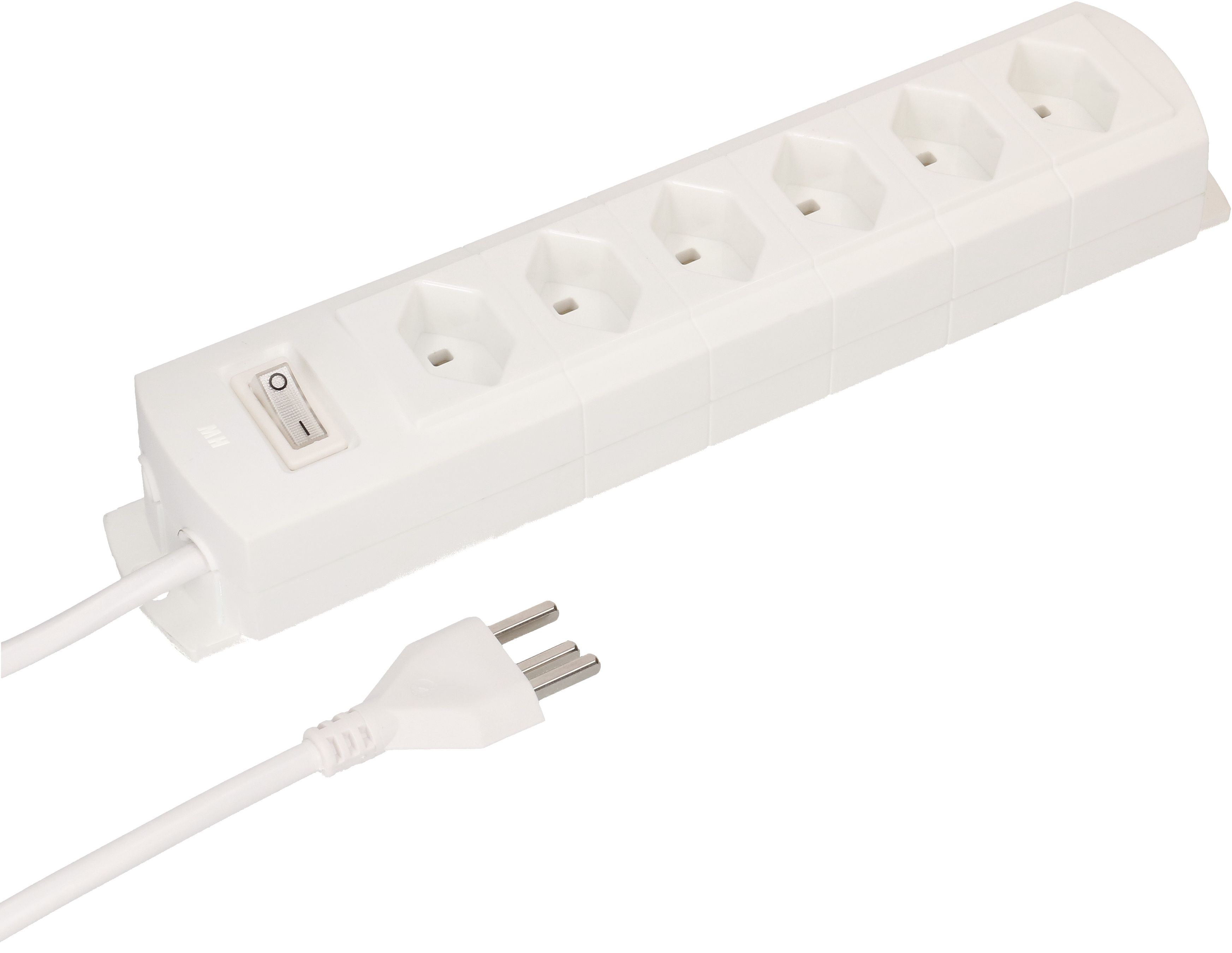 multiprise Prime Line 6x type 23 blanc interrupteur 3m