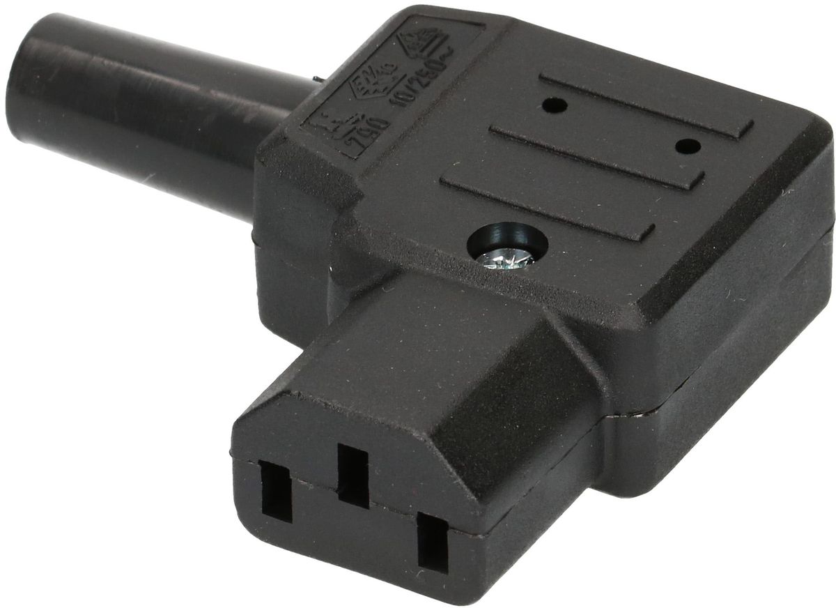 prise de connecteur type C13 3 pôles coudée noir