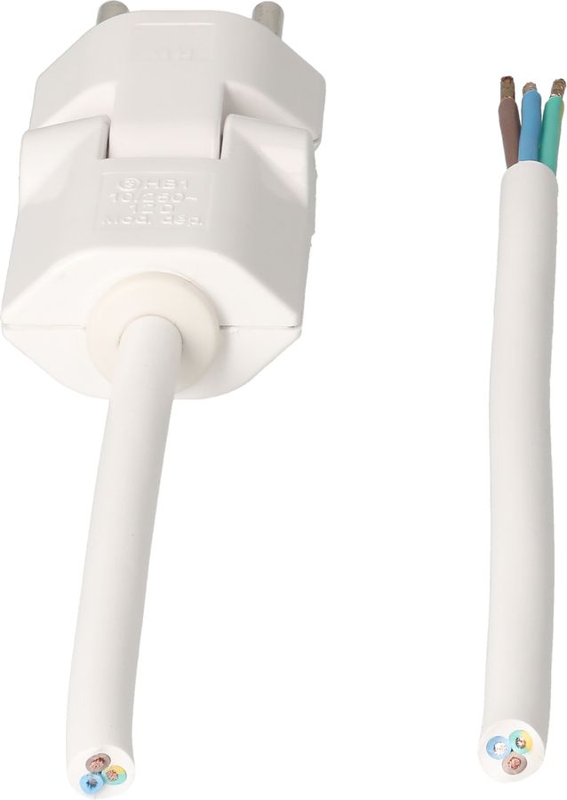 TD-Netzkabel H05VV-F3G1.0 5m weiss clip-clap Typ 12