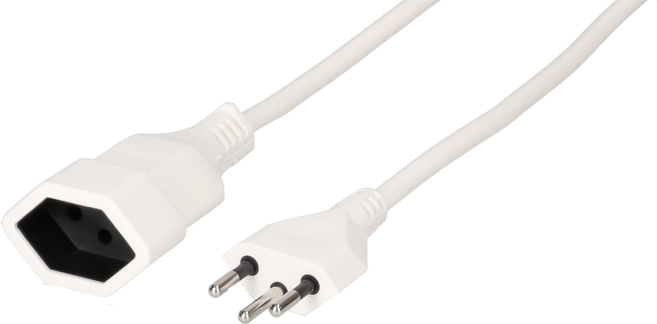 Rallonge TD H05VV-F3G1.0 1.0m blanc type 12 / type 13