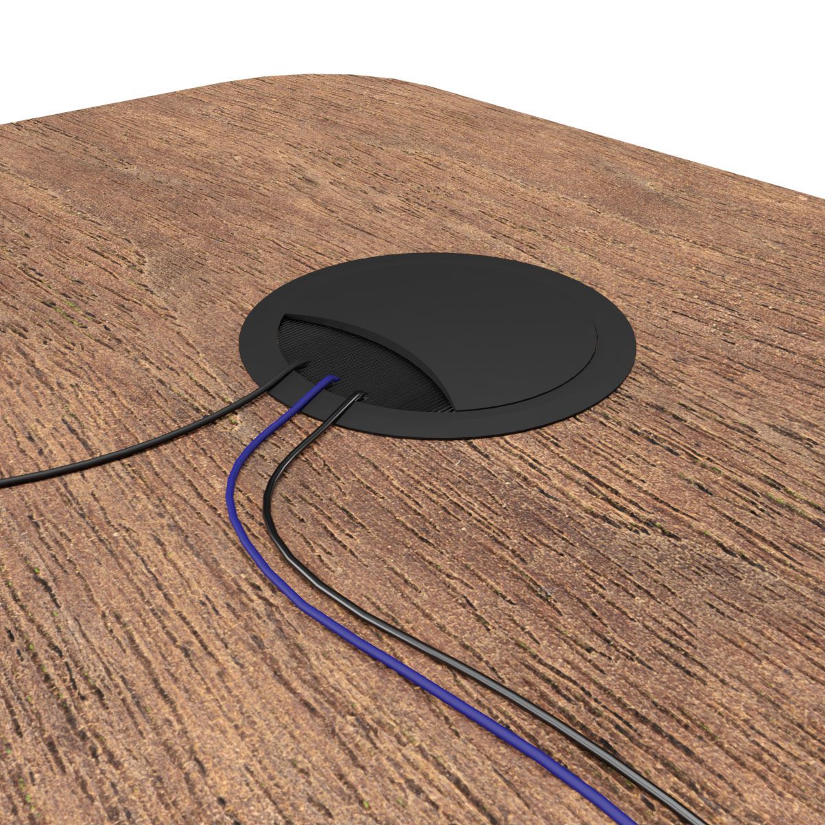 passe-câble 80mm rond noir