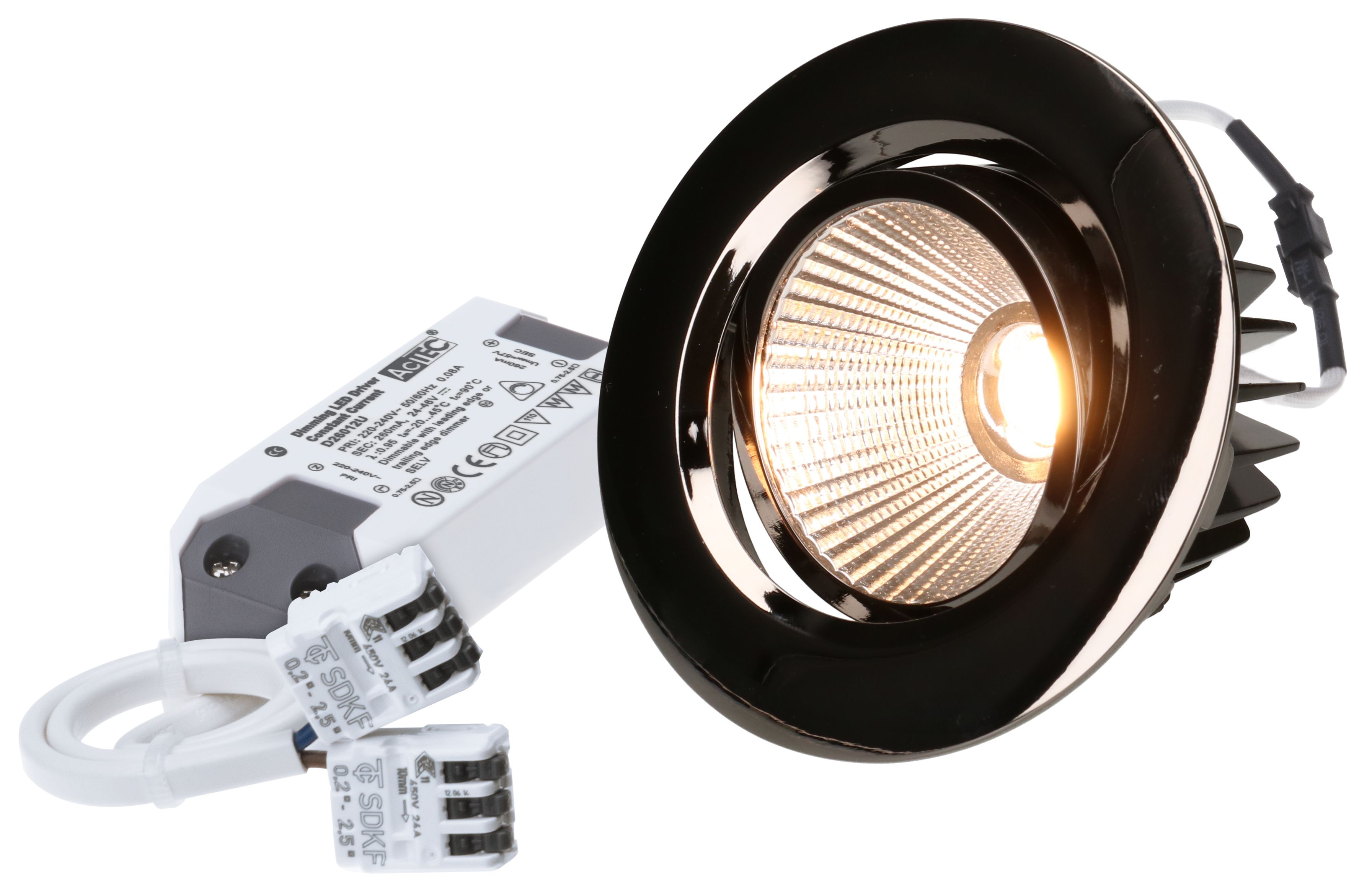 spot encastré à LED AXO Ø80 anthracite 3000K 960lm 38°