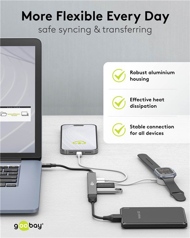 hub USB USB-C vers USB-A et USB-C avec PD