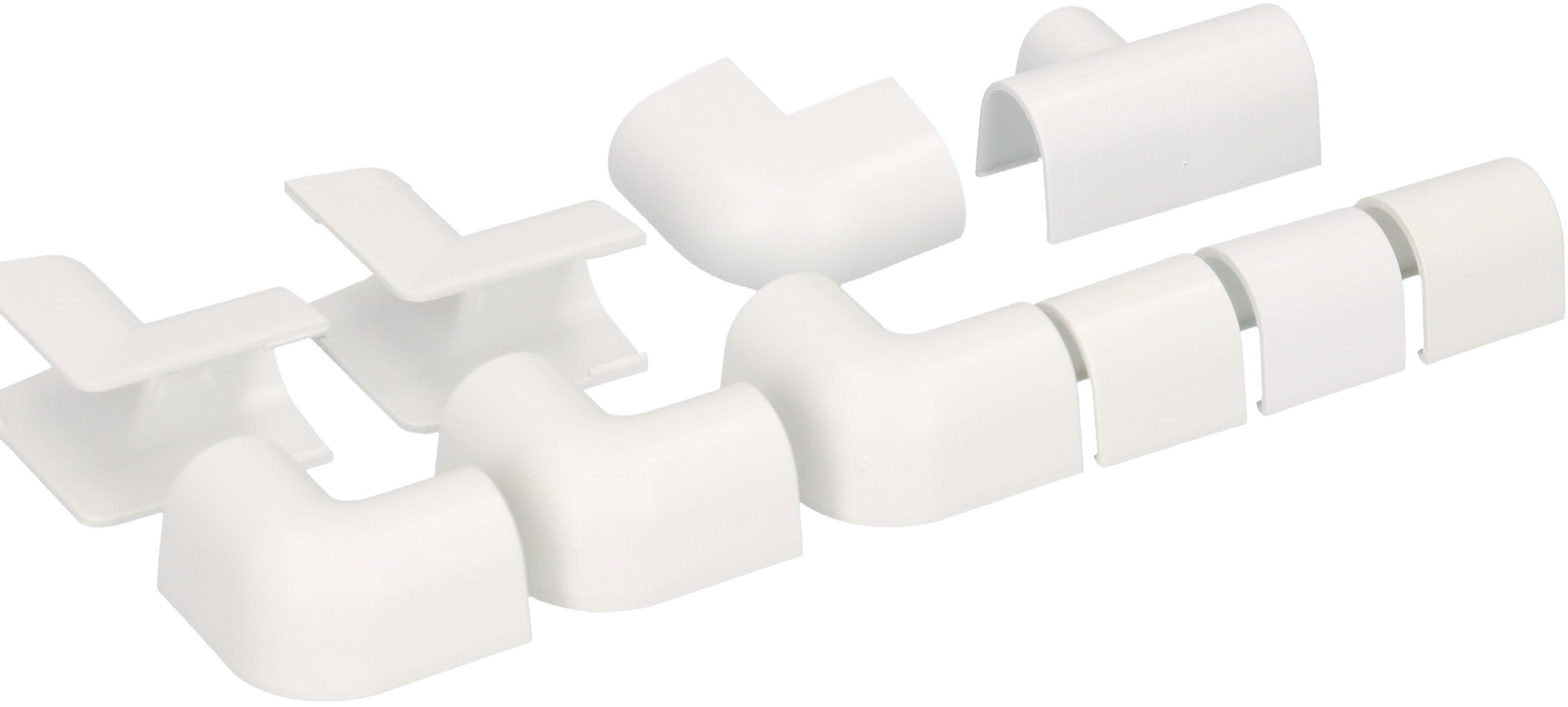 Raccords de goulotte 5mm blanc assorti 10 pcs.