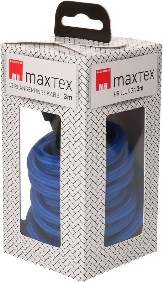 Rallonge textile H05VV-F3G1.0 3m bleu type 12 / type 13