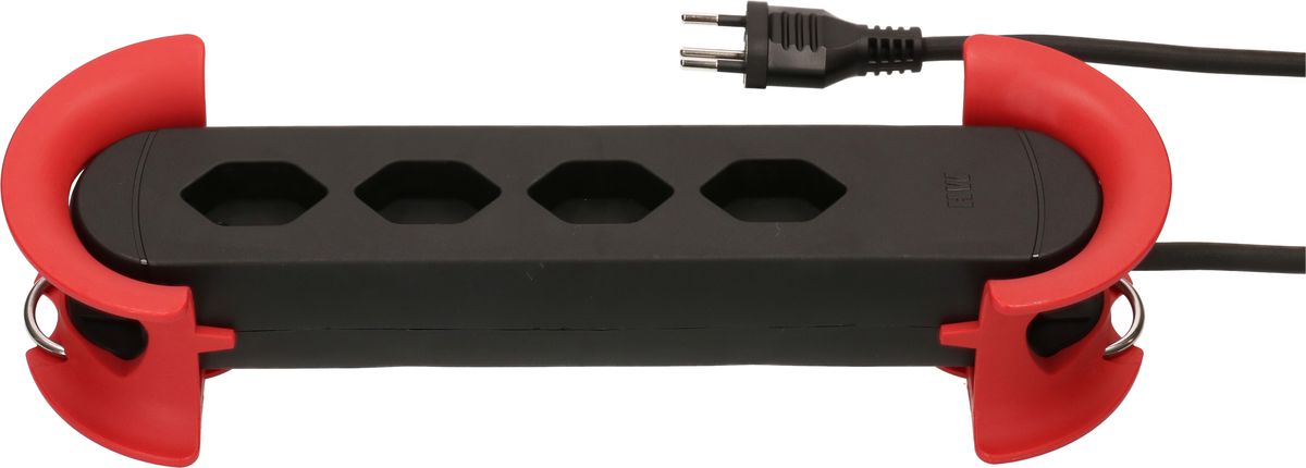multiprise Construct Line IP20 4x type 13 rouge/noir 5m