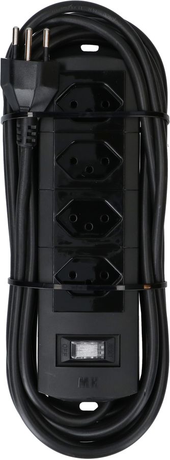 Steckdosenleiste Prime Line 4x Typ 13 schwarz Schalter 5m