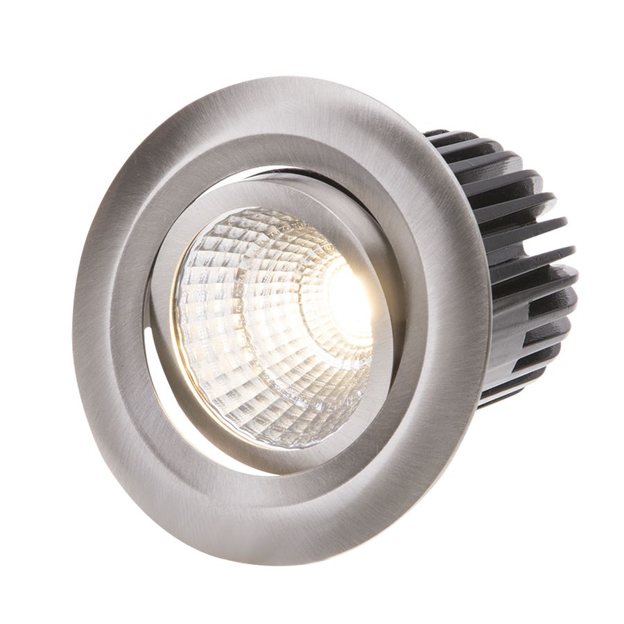 LED-Einbauspot MOVE Ø68 DALI Nickel gebürstet 3000K 920lm 38°