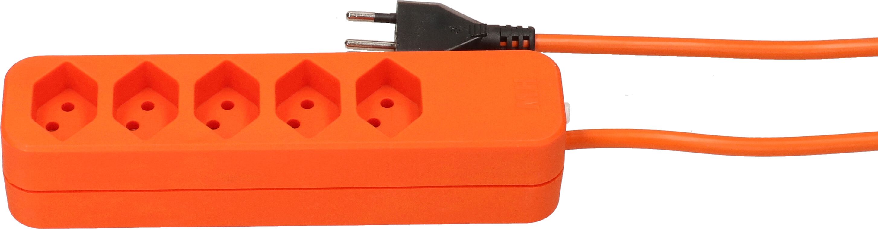 multiprise Swiss Line 5x type 13 orange aimant 5m