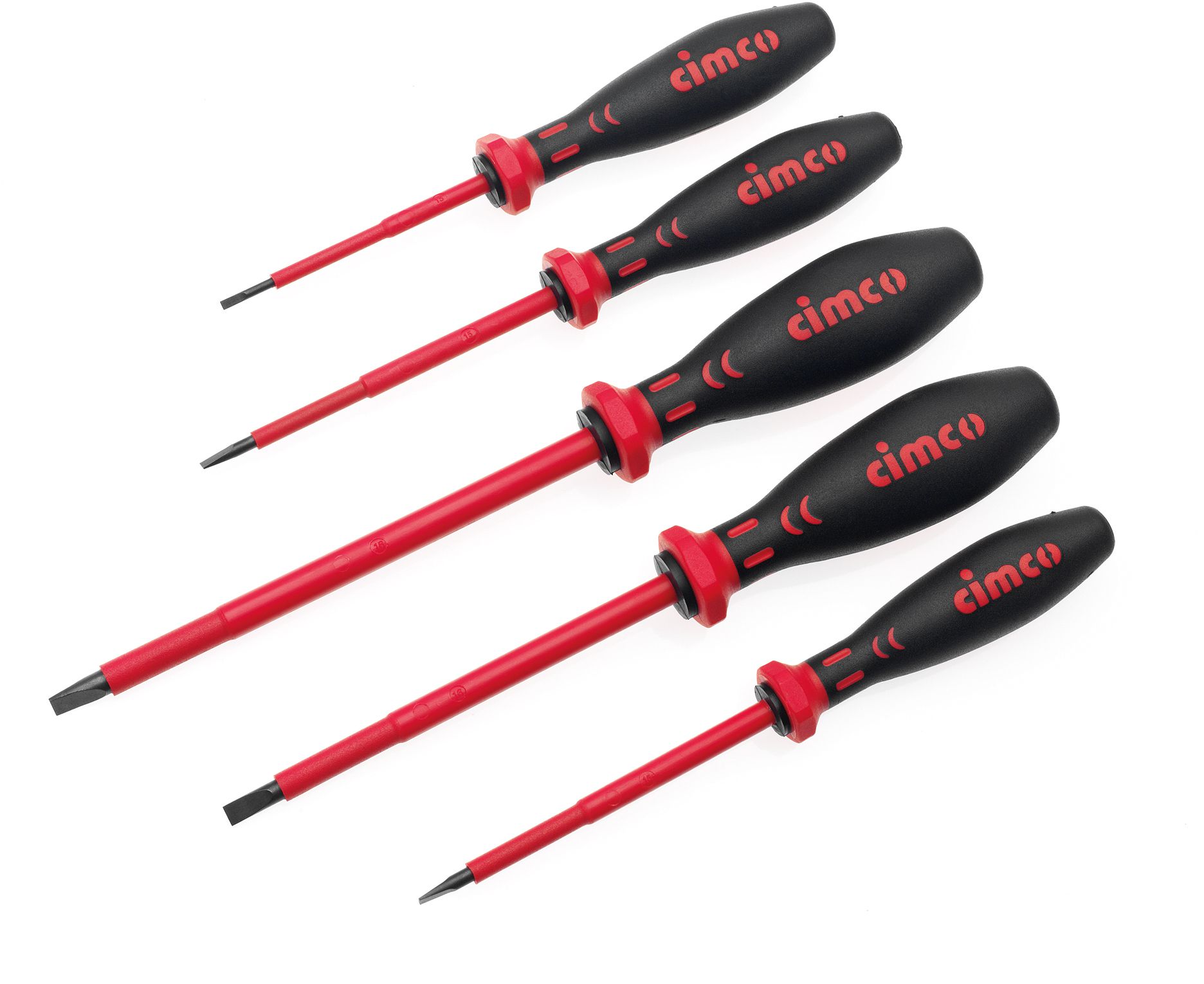 Assortiment de tournevis à lame plate pour électriciens, 5 pièces