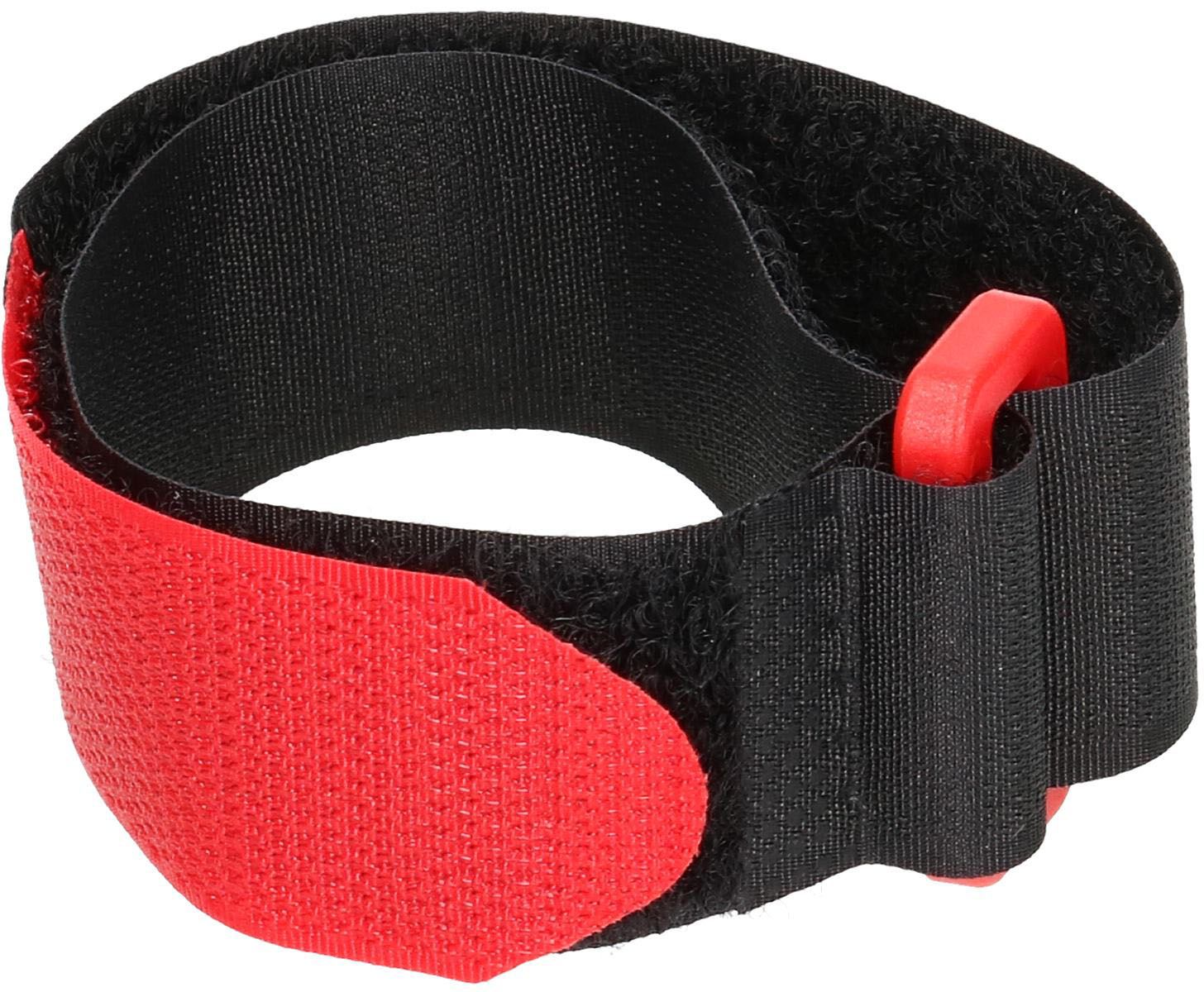 Sangle velcro avec oeillet plastique 25x300mm rouge/noir