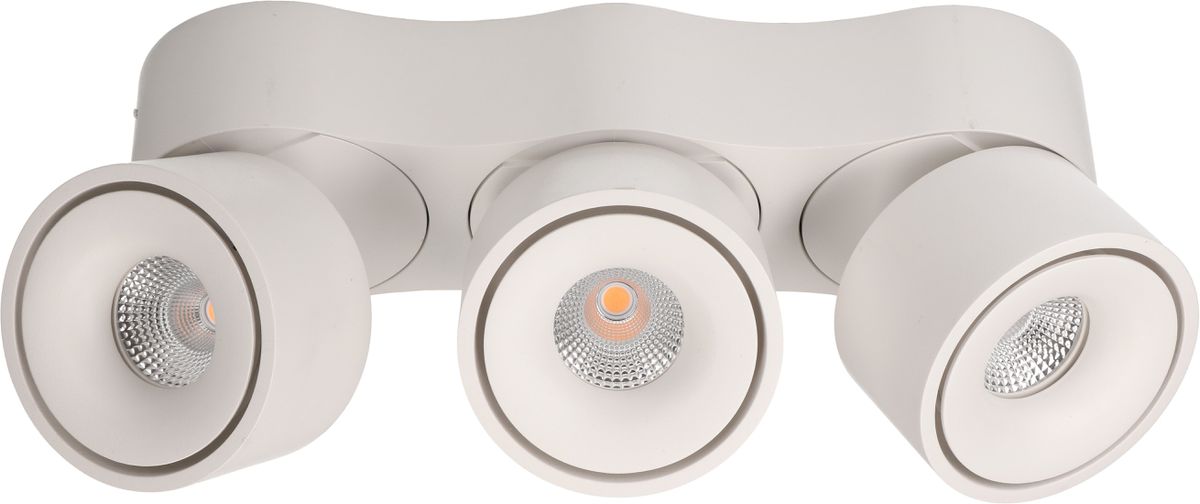 LED plafonnier TRIPLE SHINE blanc mat 3000K 2200lm 2x 36°