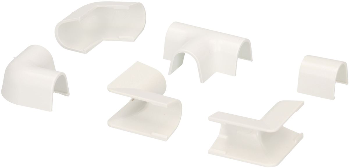 Raccords de goulotte 7mm blanc assorti 10 pcs.