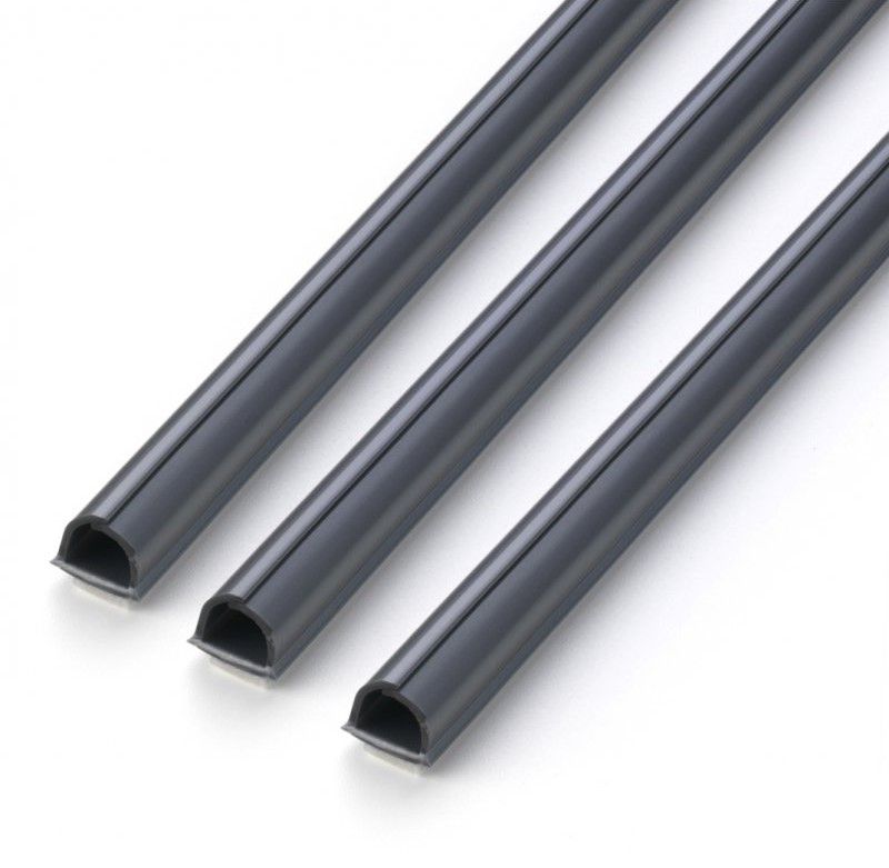 Goulotte 10mm gris auto-adhésif 1m 3 pcs.