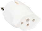 adaptateur fixe Schuko / type 13 CEE 7/7 blanc