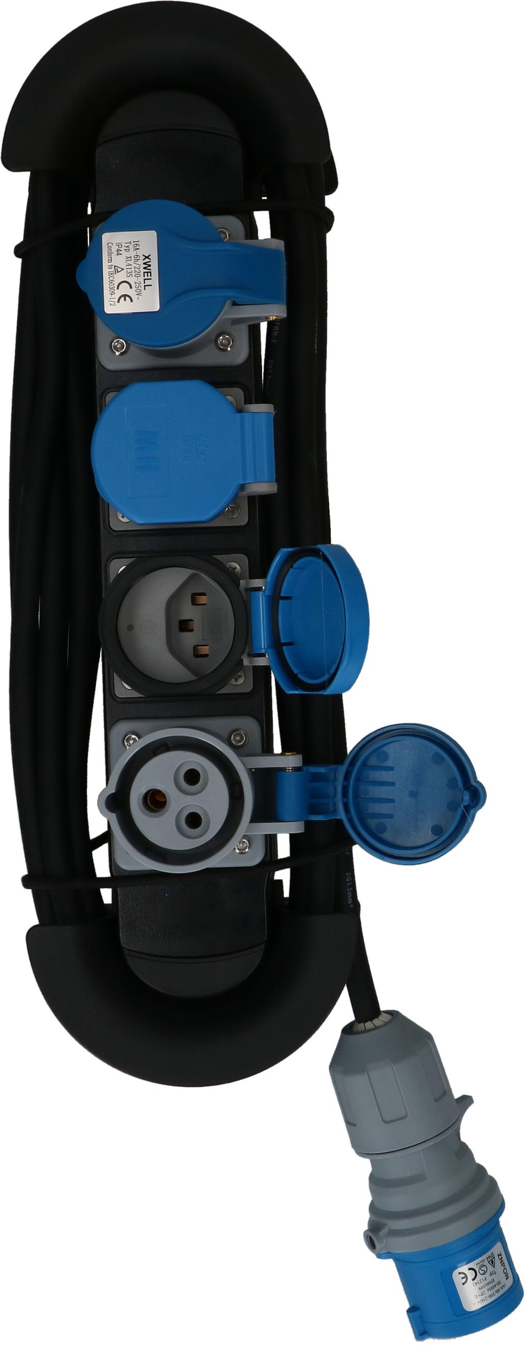 multiprise Construct Line 2x type 23 IP55 2x CEE16-3 noir 5m