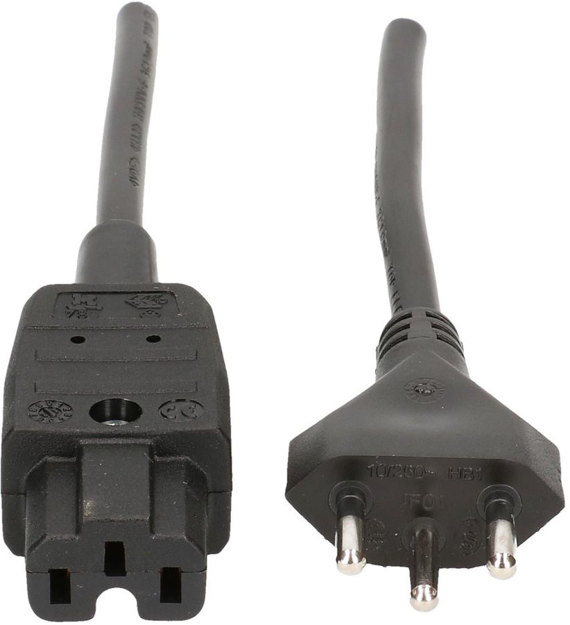 câble d'appareil TD H05VV-F3G1.0 5m noir type 12/C15A