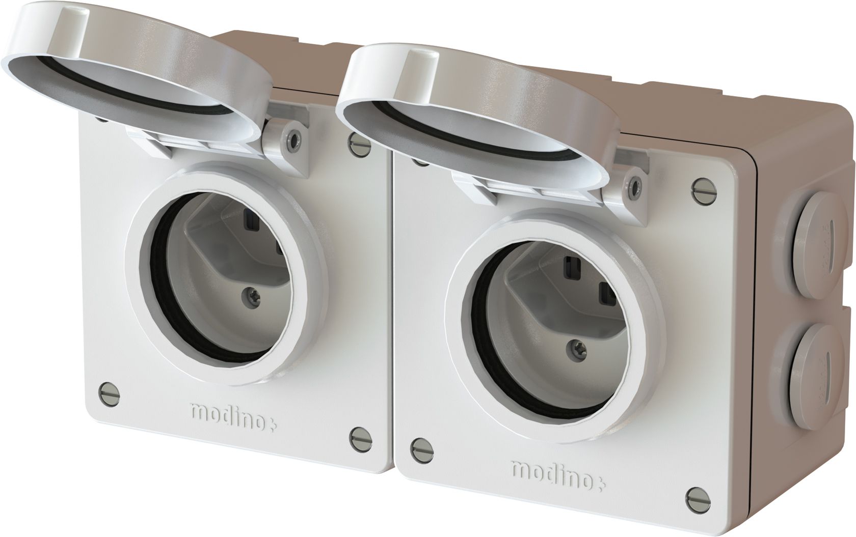 combinazione tipo 23 / tipo 23 dim.2x1 AP exo IP55 bianco