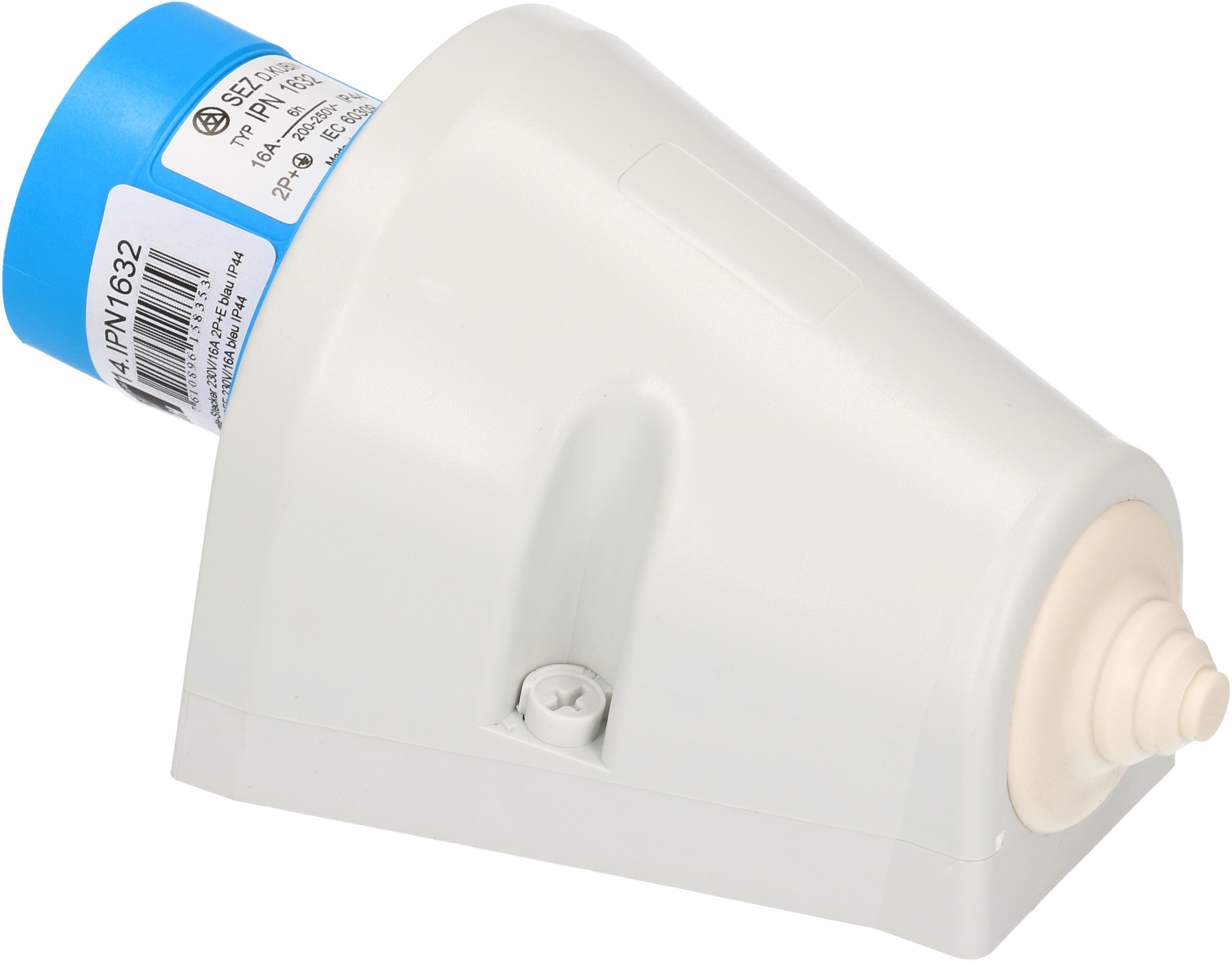 Fiche murale CEE 2P+E 230V/16A bleu IP44