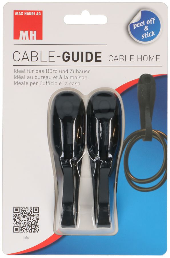 CABLE GUIDE set noir / 2 pièces