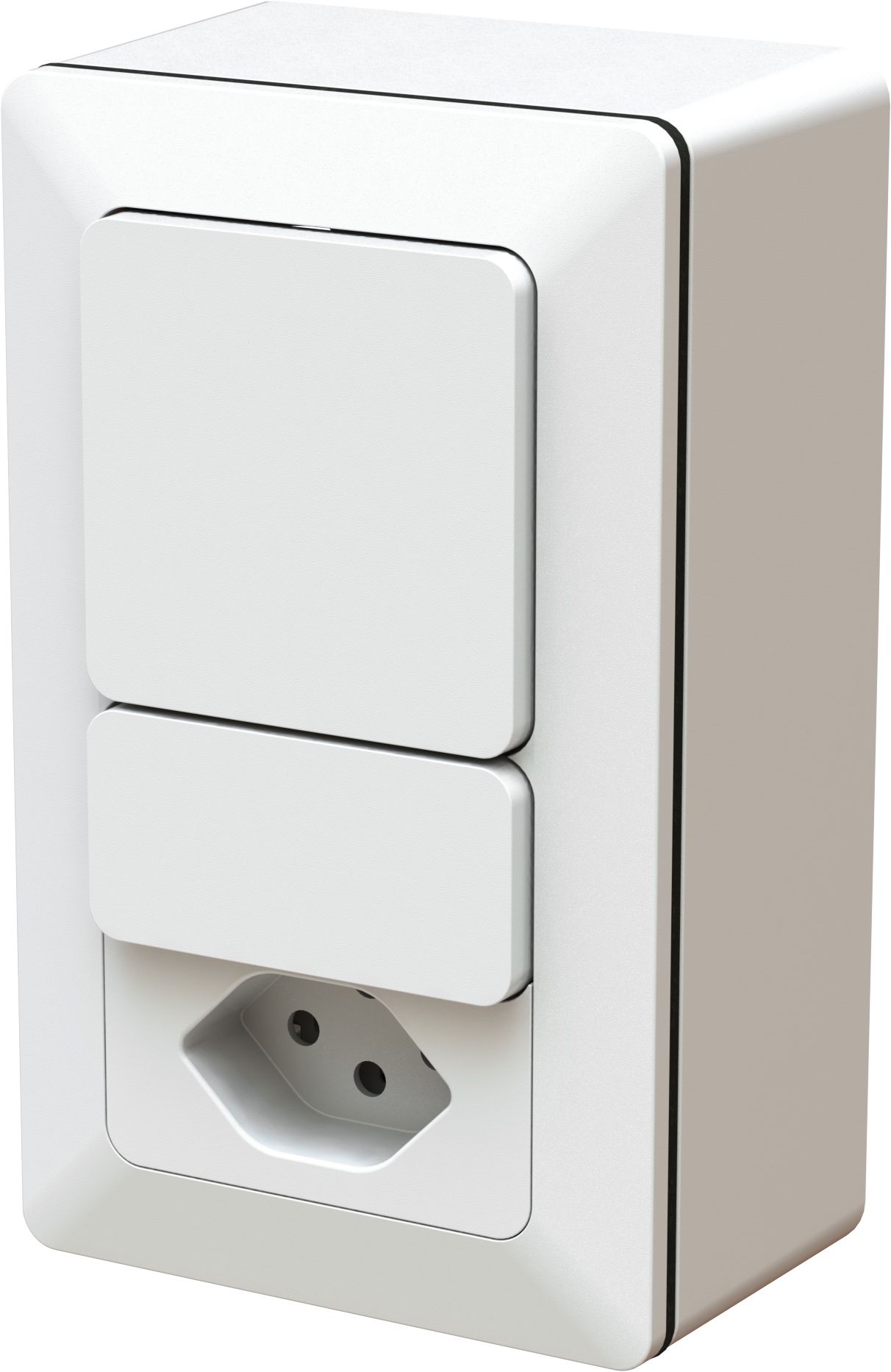 combinaison interrupteur s3 / s3/type 13 ta.2x1 AP priamos blanc