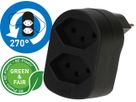 multi adaptateur ADAPT 2x type 13 noir rotatif Green+Fair