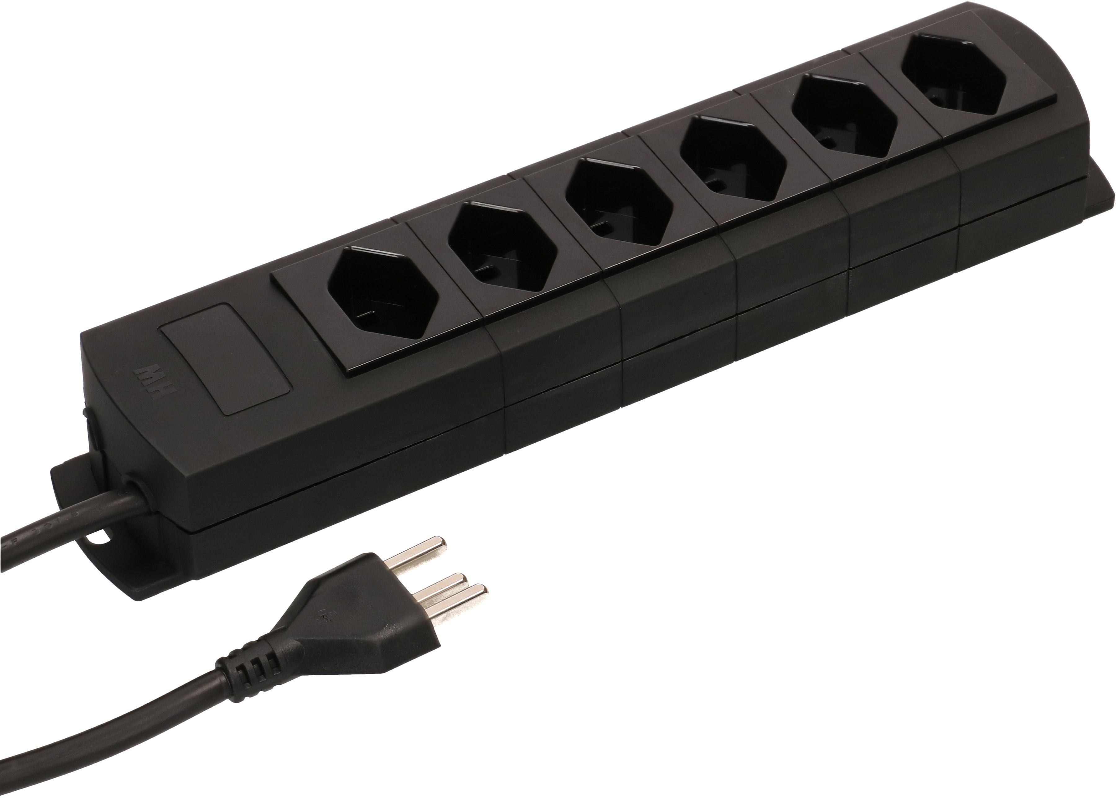 multiprise Prime Line 6x type 23 noir 3m