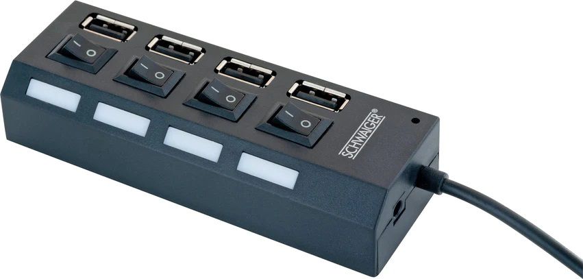 USB 2.0 HUB 4 fois noir