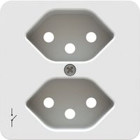 prise 2x type 13 1S plaque frontale priamos blanc