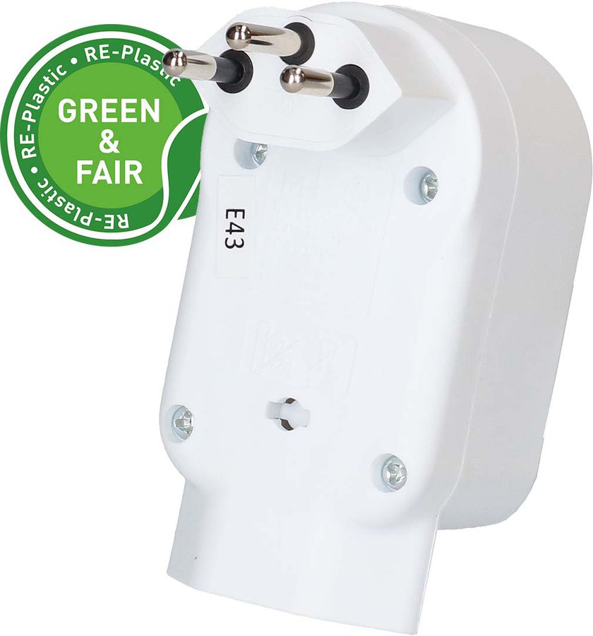 multi adaptateur ADAPT 2+1x type 13 blanc rotatif Green+Fair