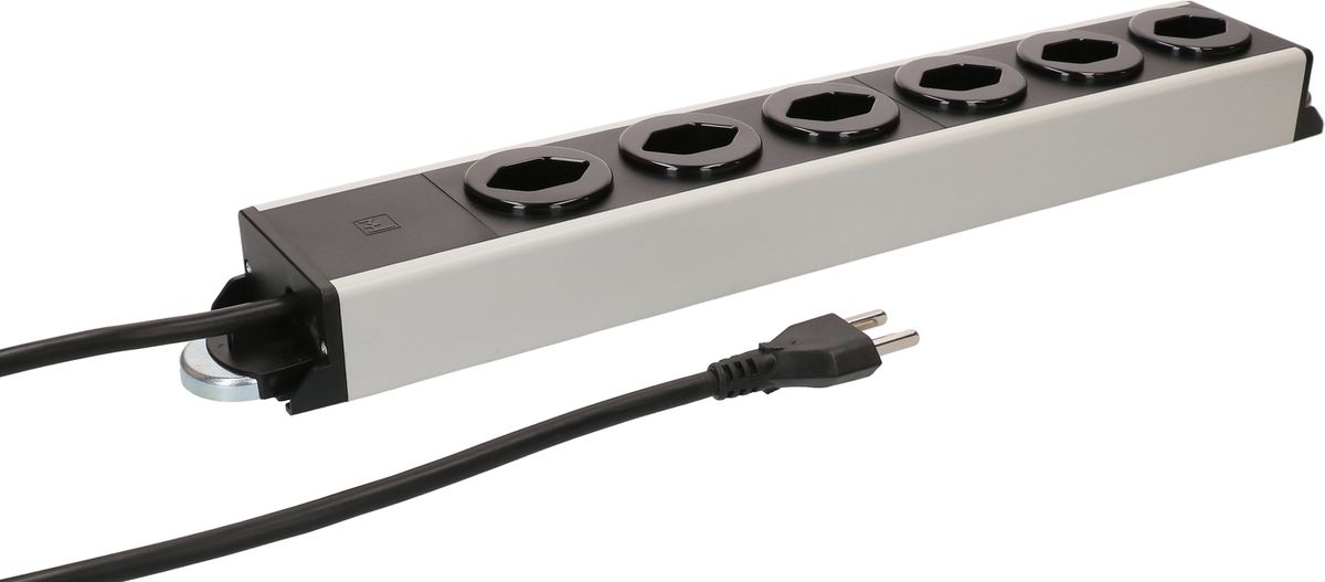 multiprise Power Line 6x typ 23 gris/noir 1.5m aimant