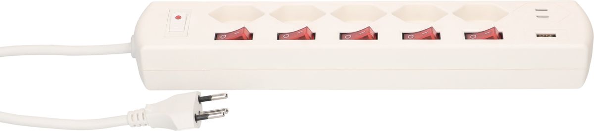 multipresa Multi-Switch 5x tipo 13 2x USB-C 1x USB-A PD 20W bi