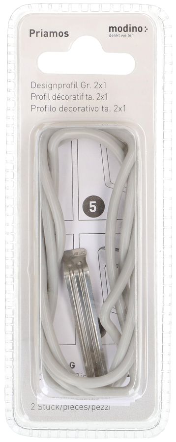 profilo decorativo dim.2x1 priamos grigio / 2 pezzi