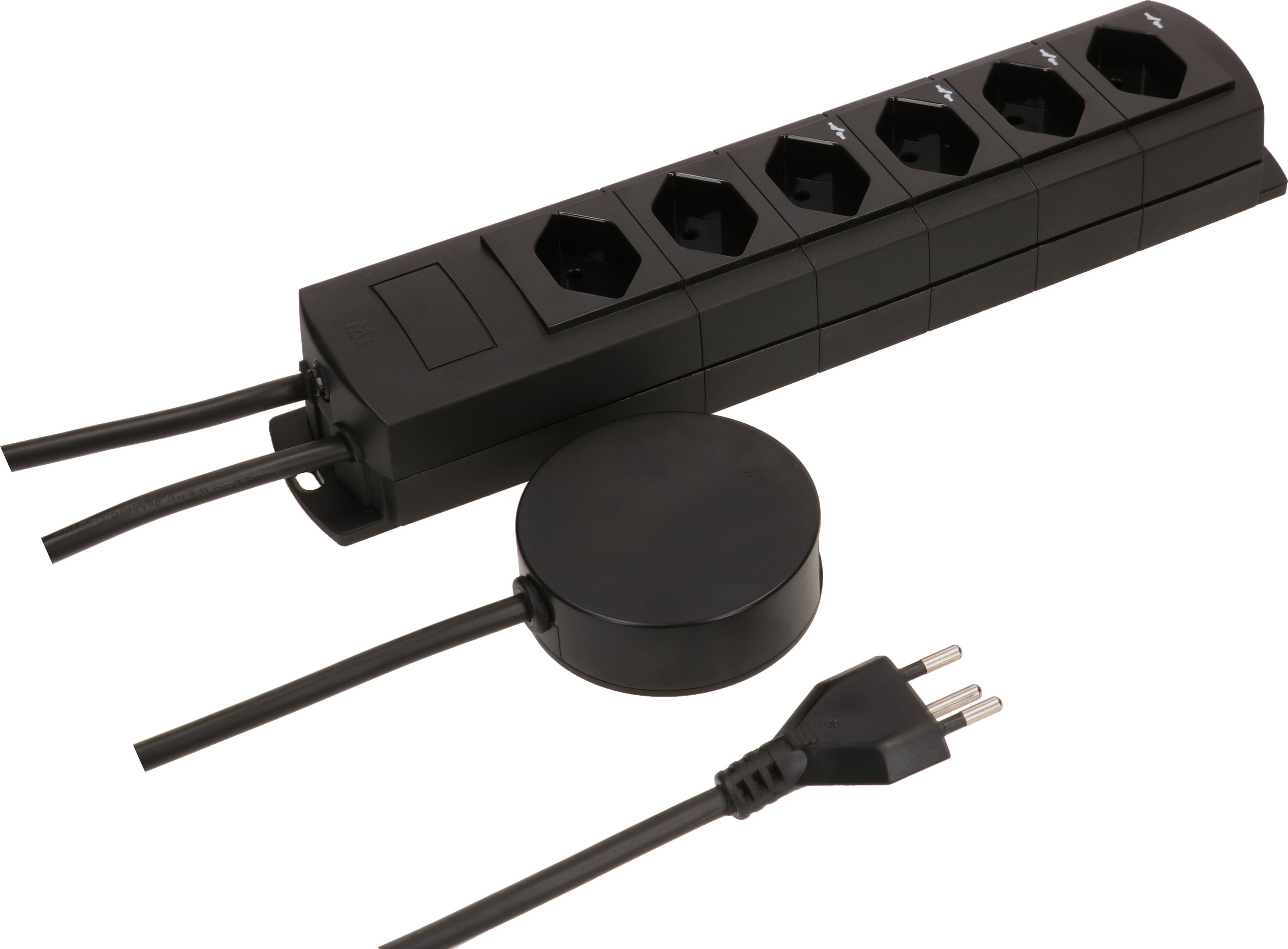 multiprise Prime Line 4+2x type 13 noir interr. ext. aimant 3m