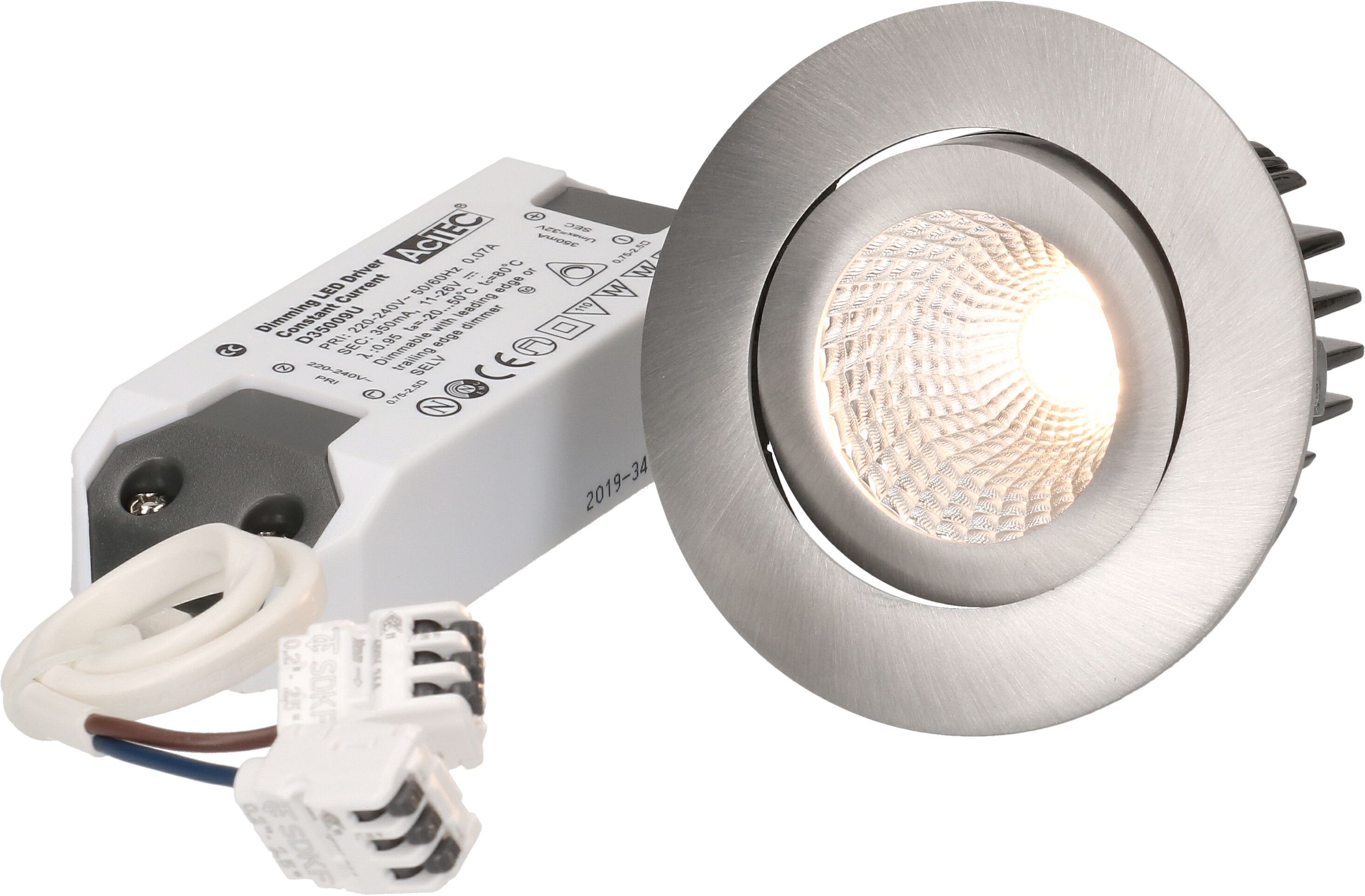 spot encastré à LED small alu brossé 3000K 600lm 36°
