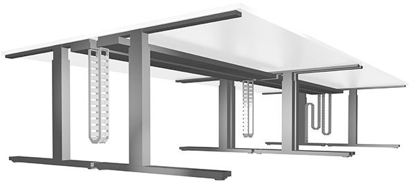 garniture serpentine de câble 2 Qube 0.78m blanc RAL9003