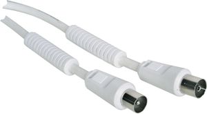 câble de raccordement 90dB 5m blanc noyau de ferrite