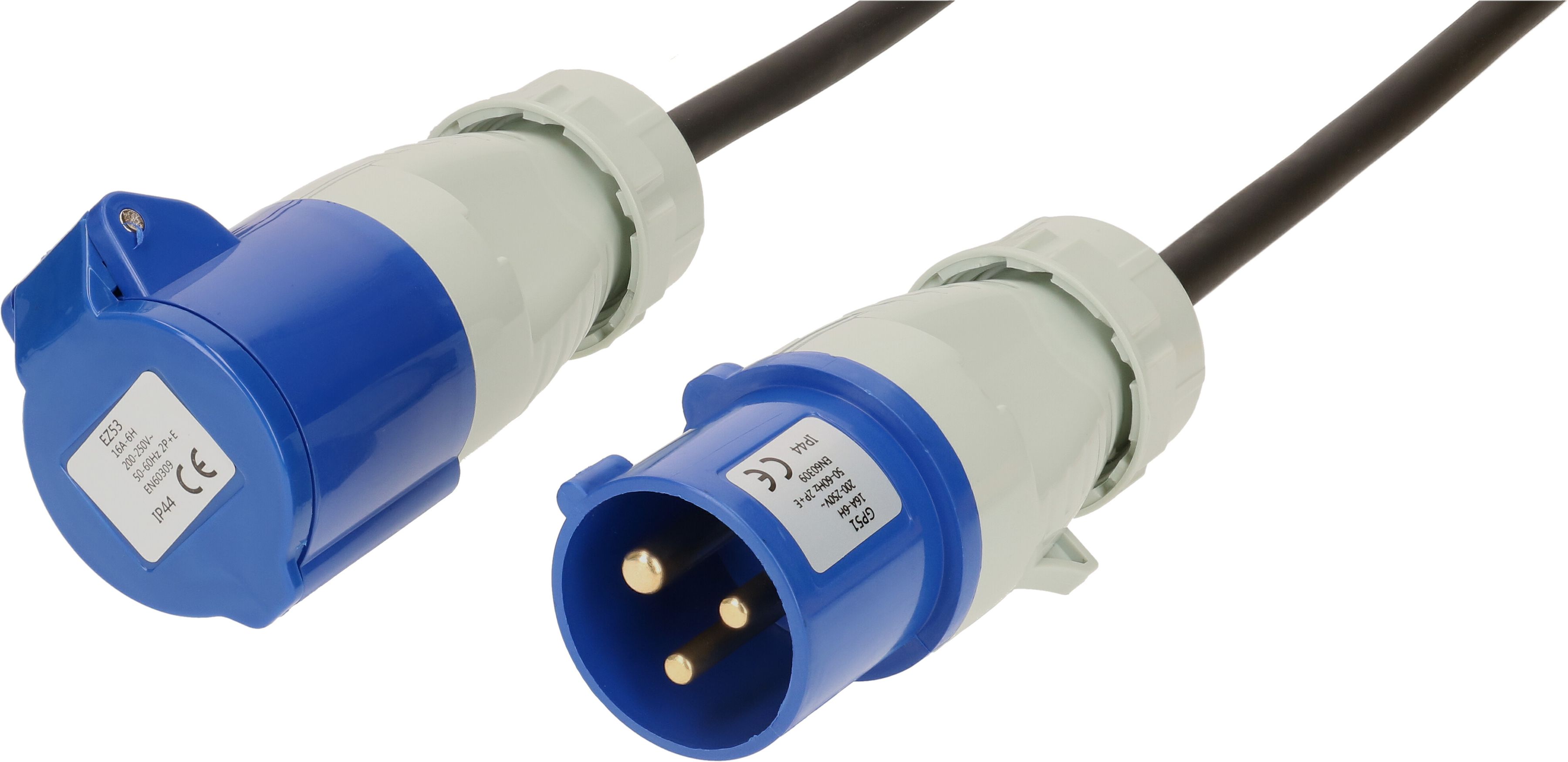 Rallonge CEE H07RN-F3G1.5 noir 15m IP44 3 pôles