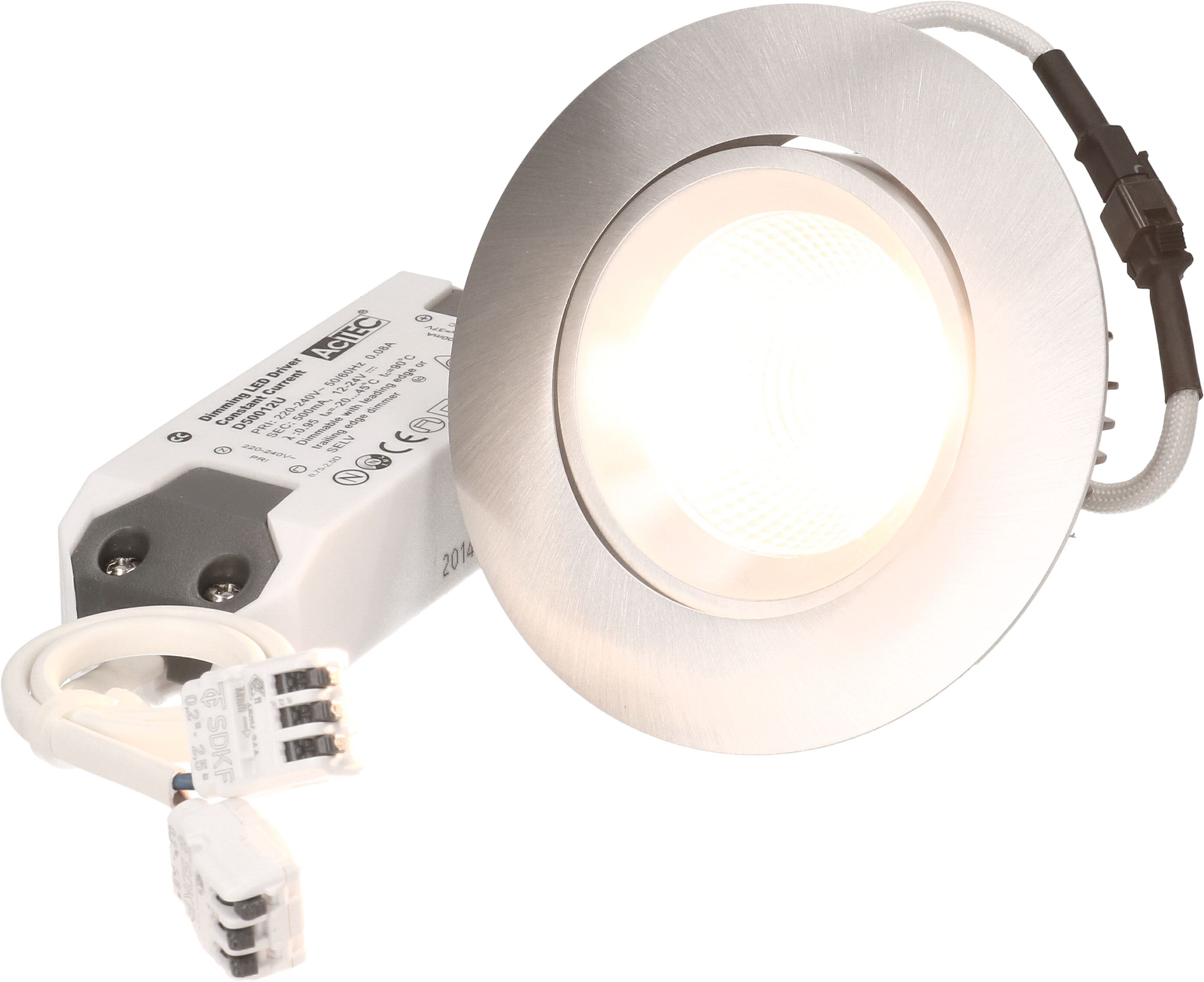 spot encastré à LED elegance alu brossé 3000K 900lm 38°